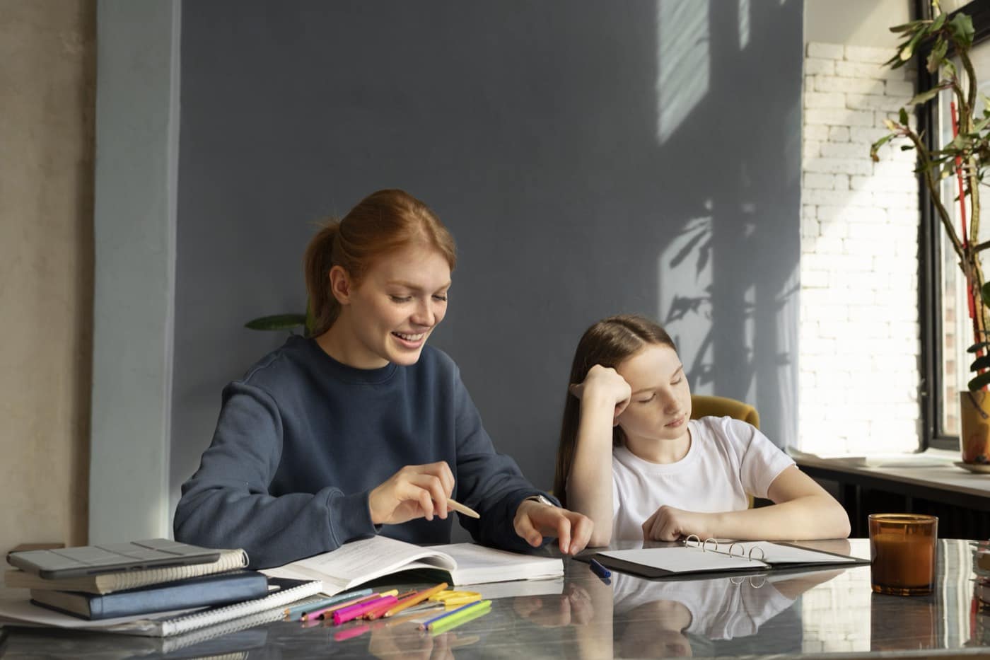 A parent and child meeting with a clinician about ADHD