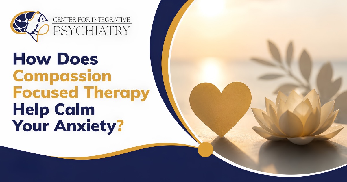 Person practicing compassion-focused therapy to calm anxiety and quiet self-criticism
