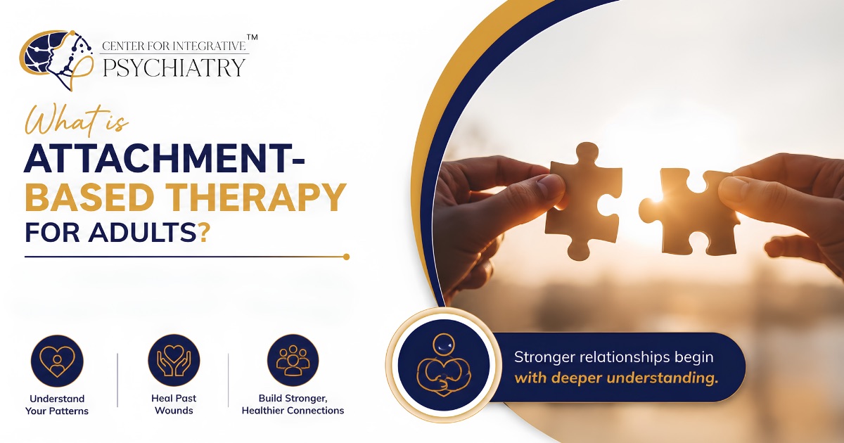 Adult in an attachment-based therapy session building secure connection at Texas CIP