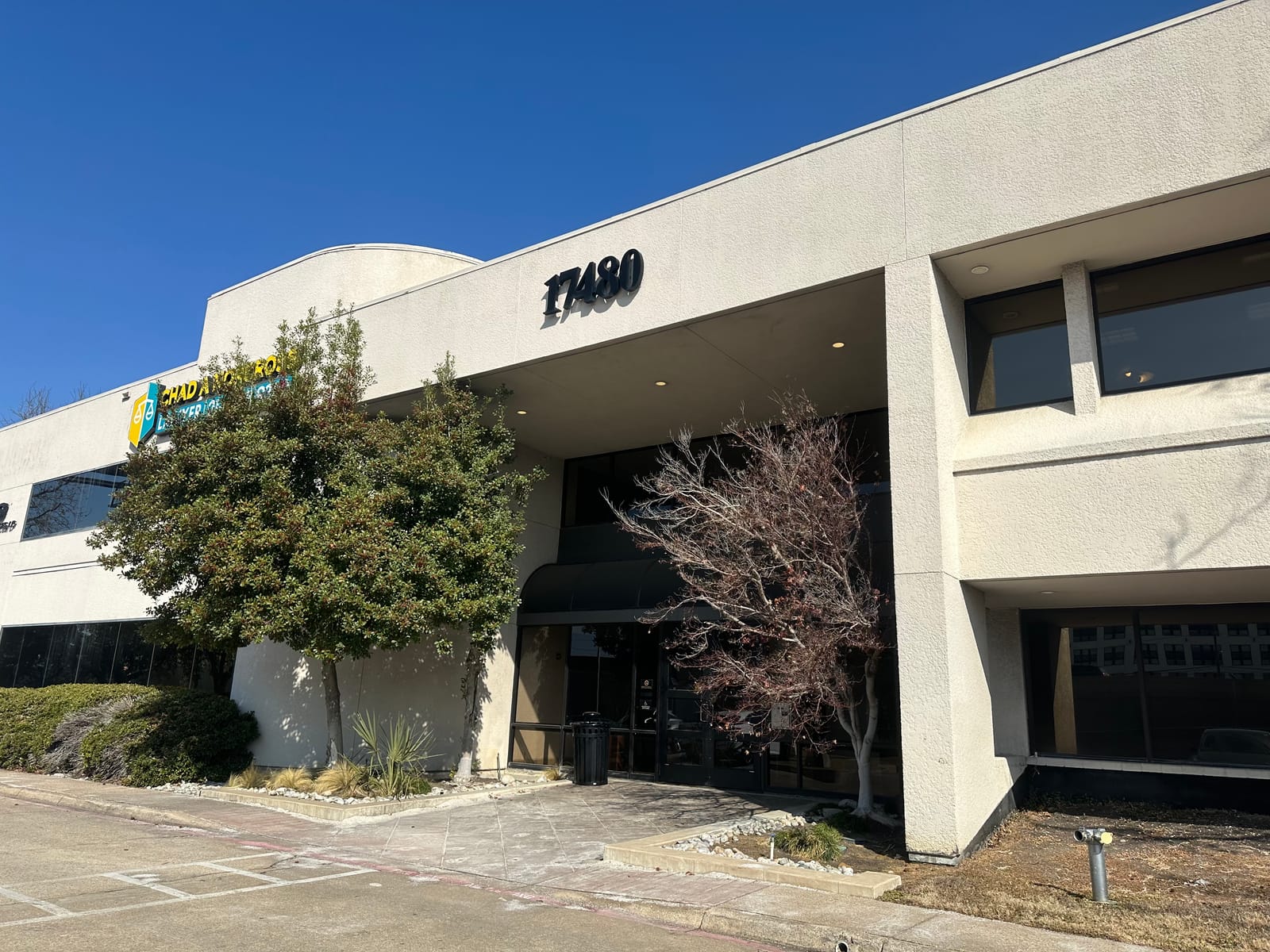The entrance to our North Dallas office at 17480 Dallas Parkway
