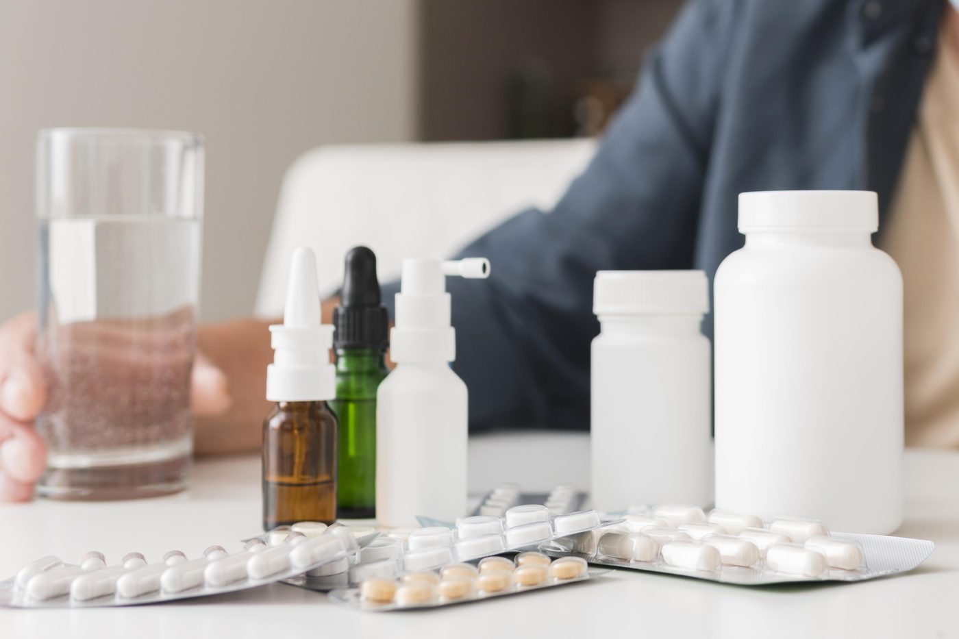 Medications and supplements gathered for review