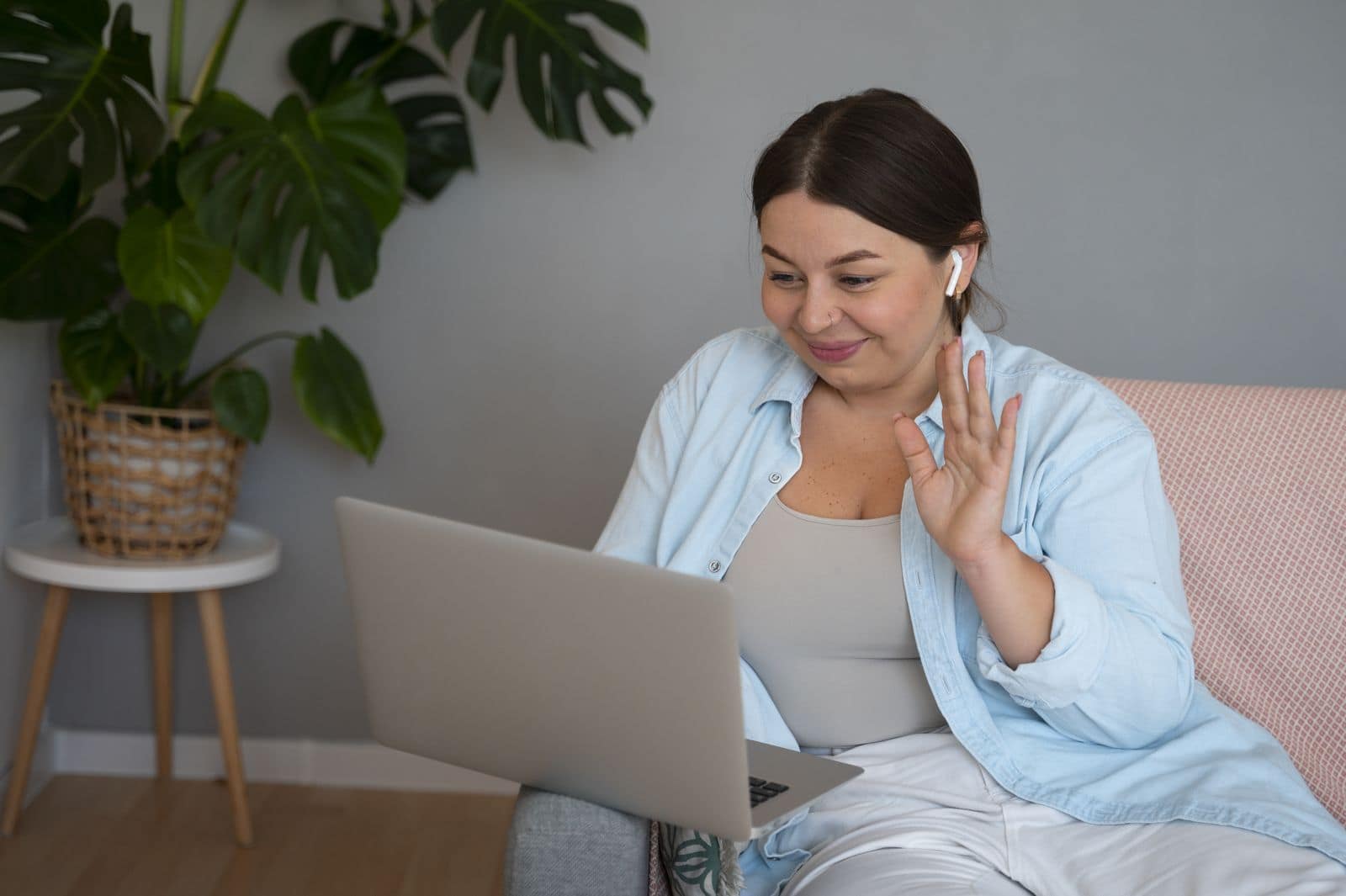 A patient on a secure video visit with their provider